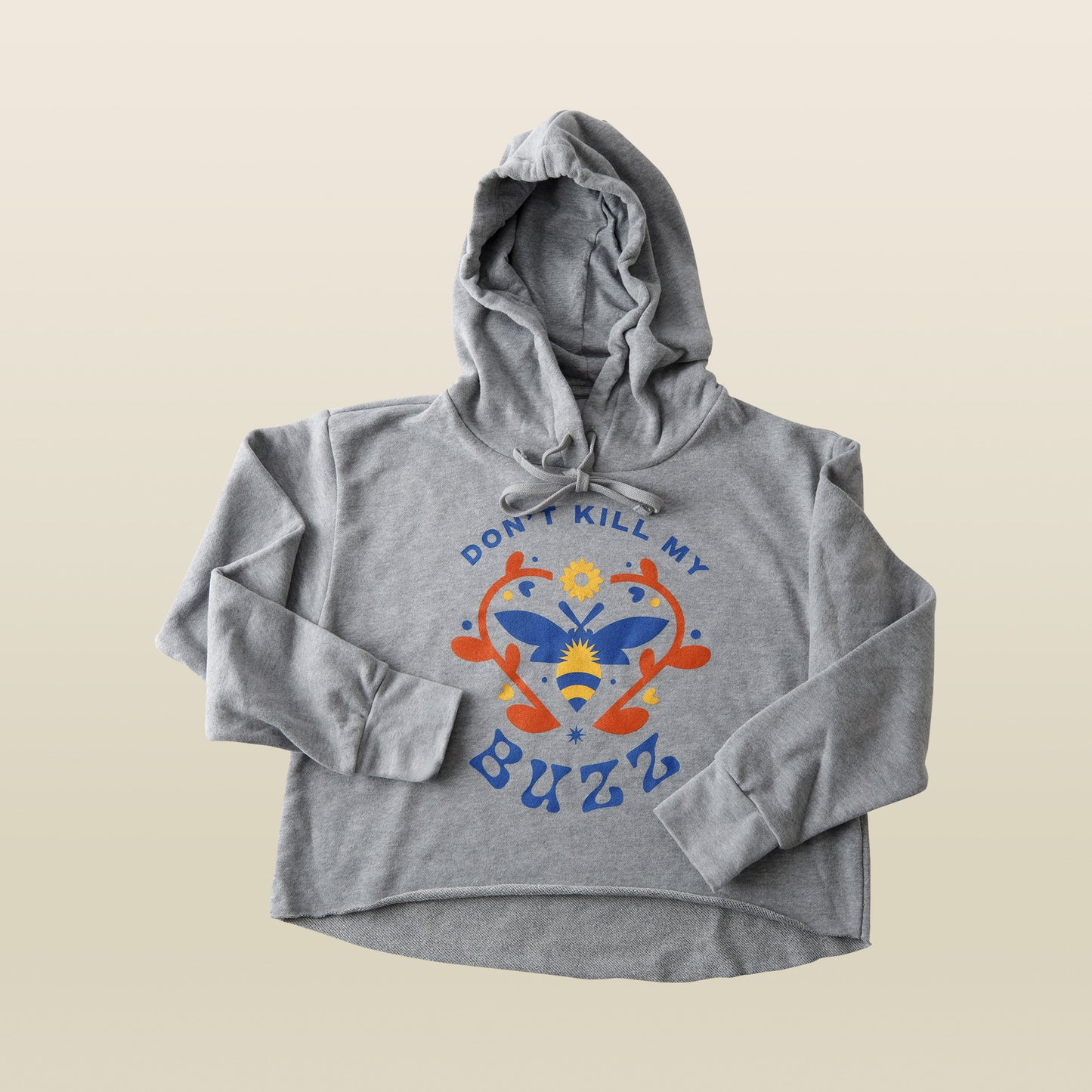 Don't Kill My Buzz Women's Raw Edge Crop Hoodie