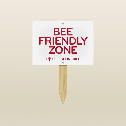 Garden Sign: Bee Friendly Zone (11x8")