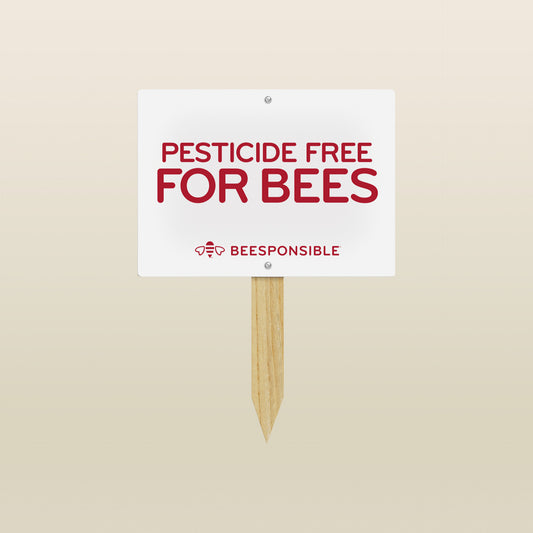 Garden Sign: Pesticide Free For Bees (11x8")
